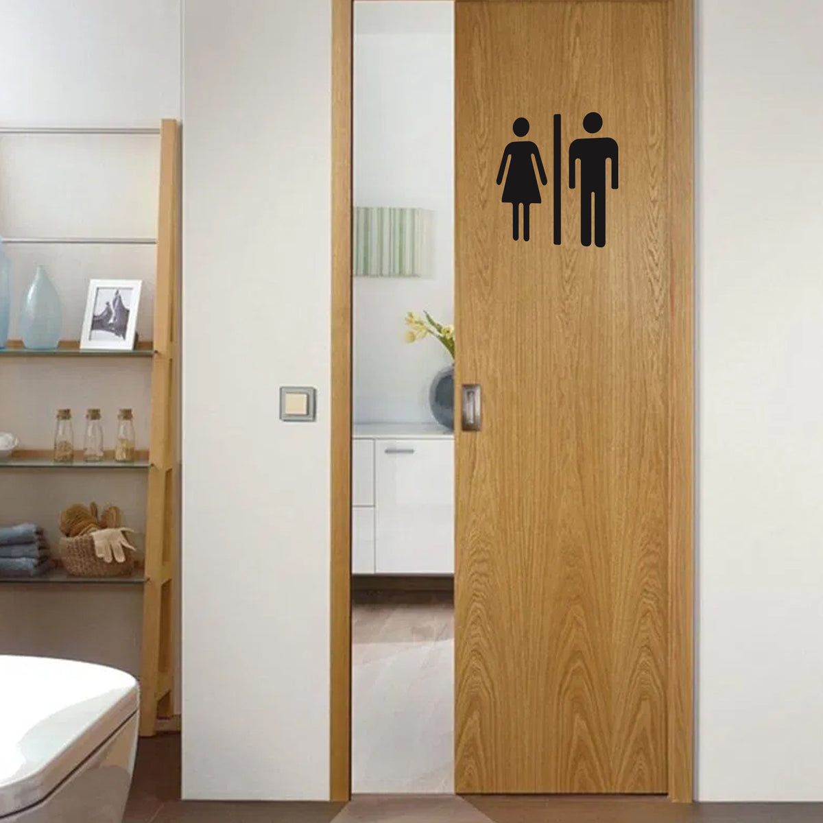 Home Bathroom Decor Wall Stickers Art Stickers Creative Home Decor Bathroom Cute Door Stickers