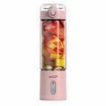 Brentwood 17 Ounce Portable Battery Operated USB Glass Blender in Pink